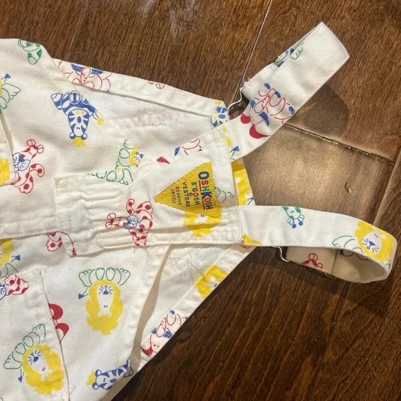 Vintage Oshkosh Overalls zoo animals size 18M boys - Picture 4 of 6